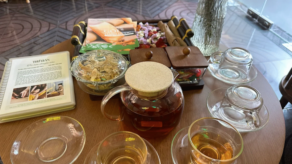 Enjoy a glass of herbal tea at Lua Spa
